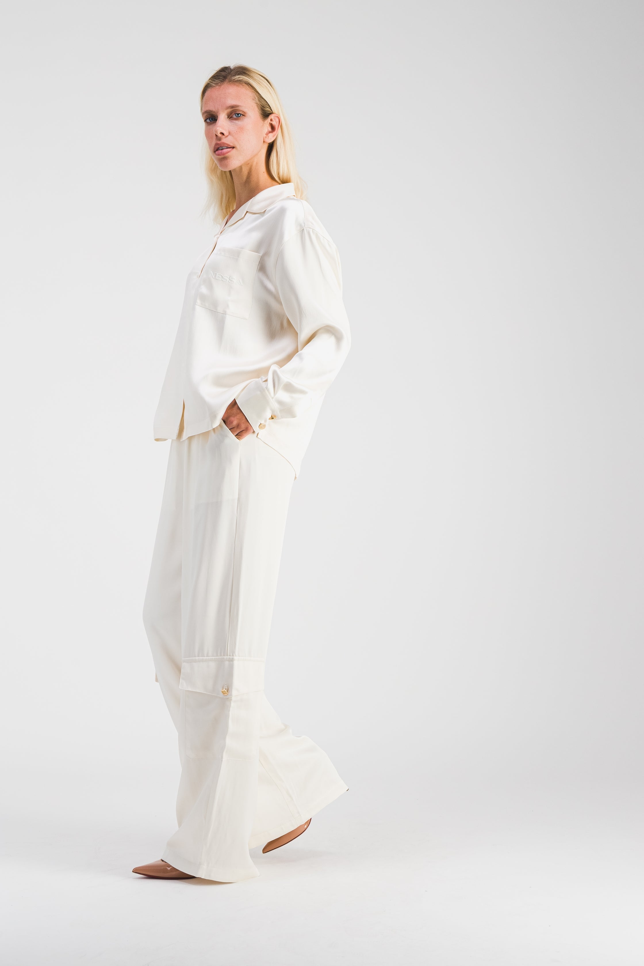 Chemise Pyjama Blanc Ivoire