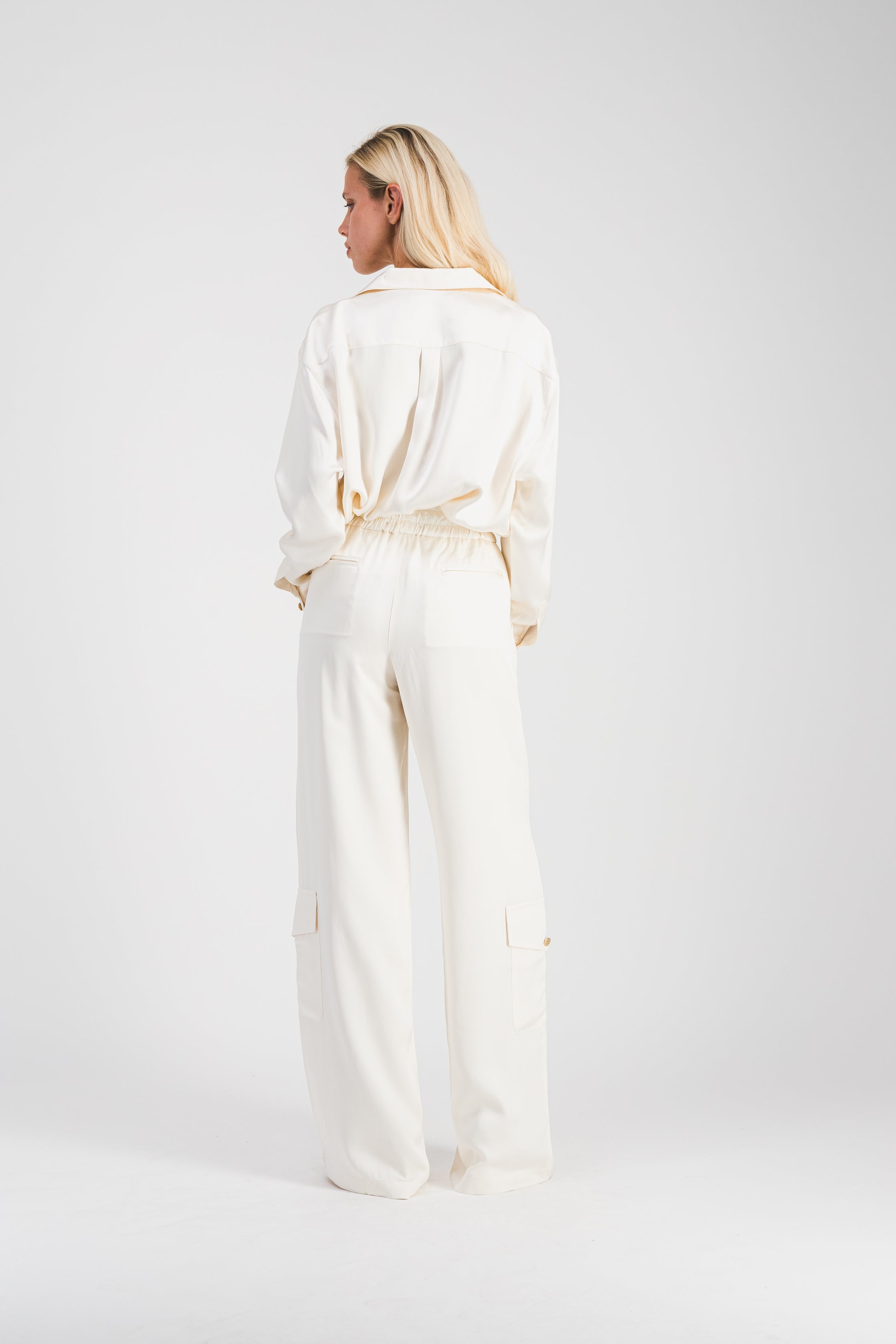 Pantalon Cargo Blanc Ivoire