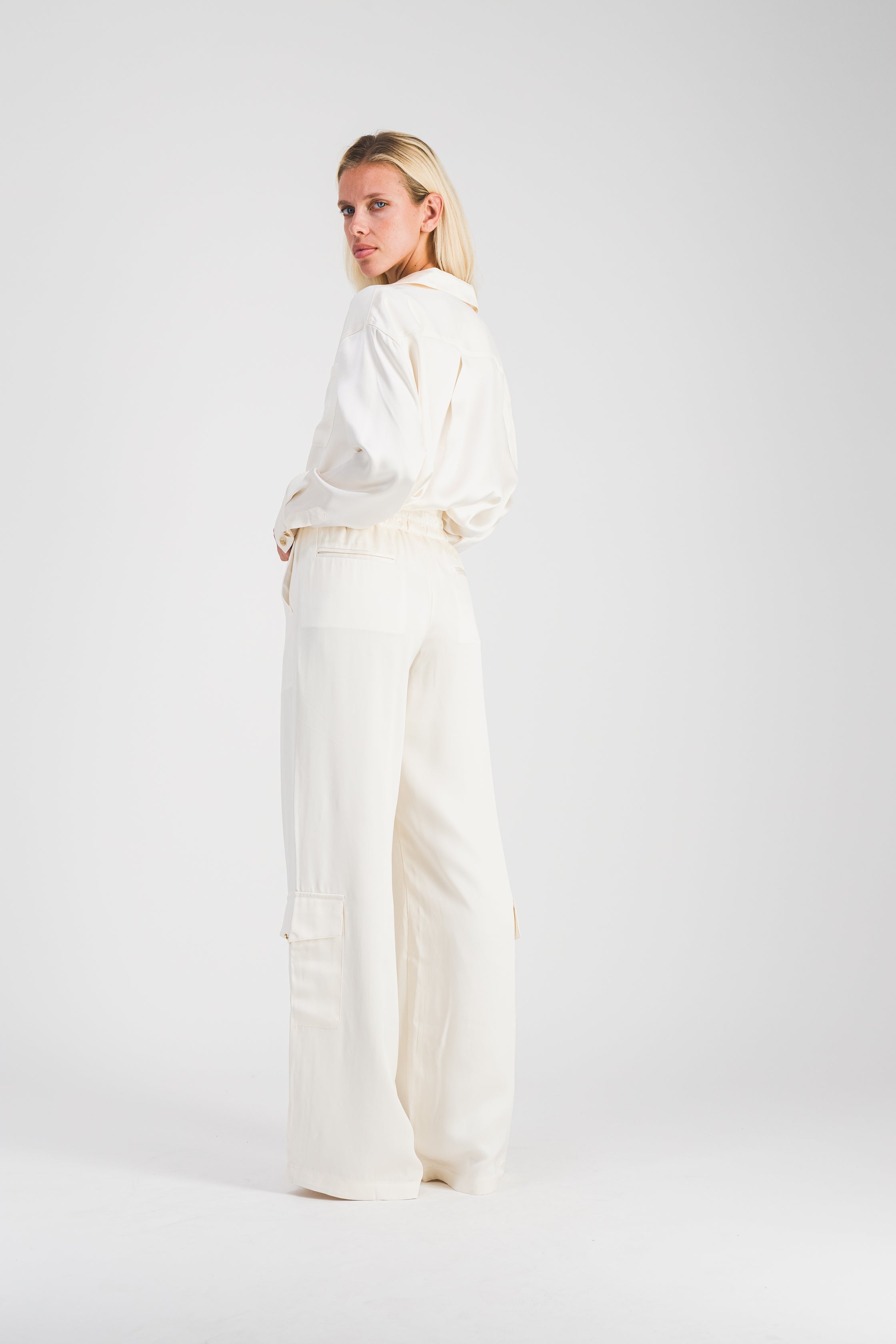 Pantalon Cargo Blanc Ivoire