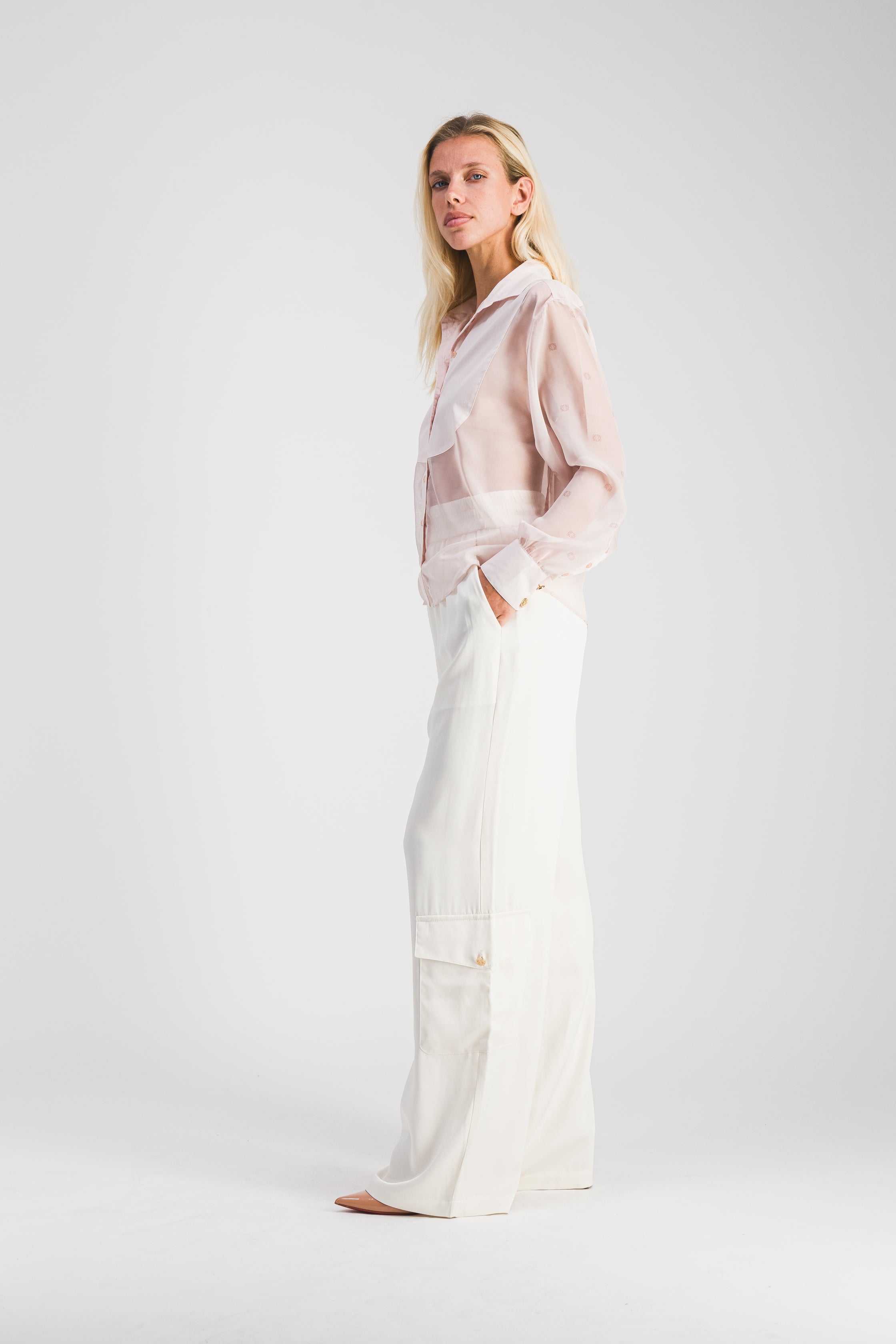 Chemise Transparente Rose Perle