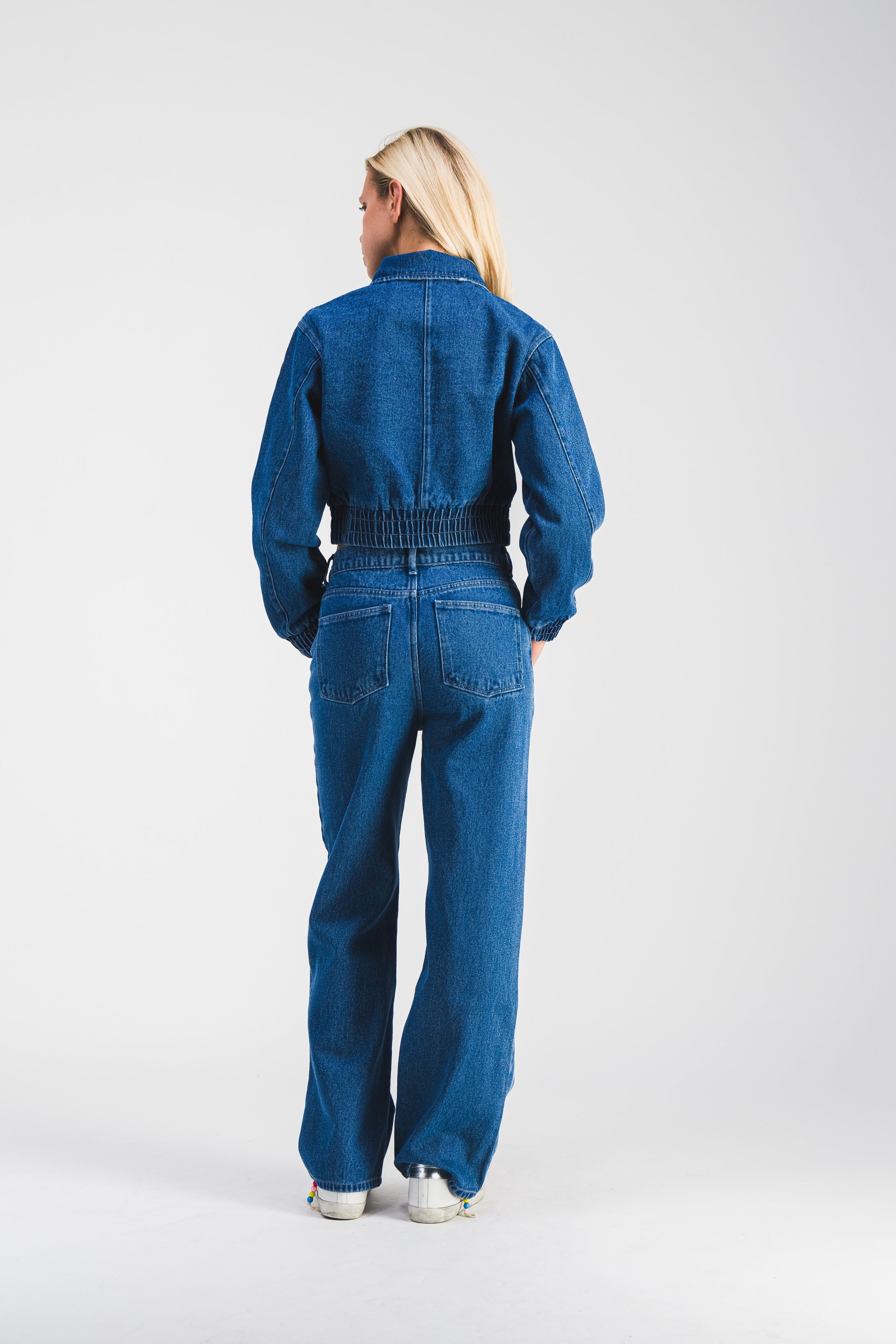 Bomber Denim Bleu Méditerranée