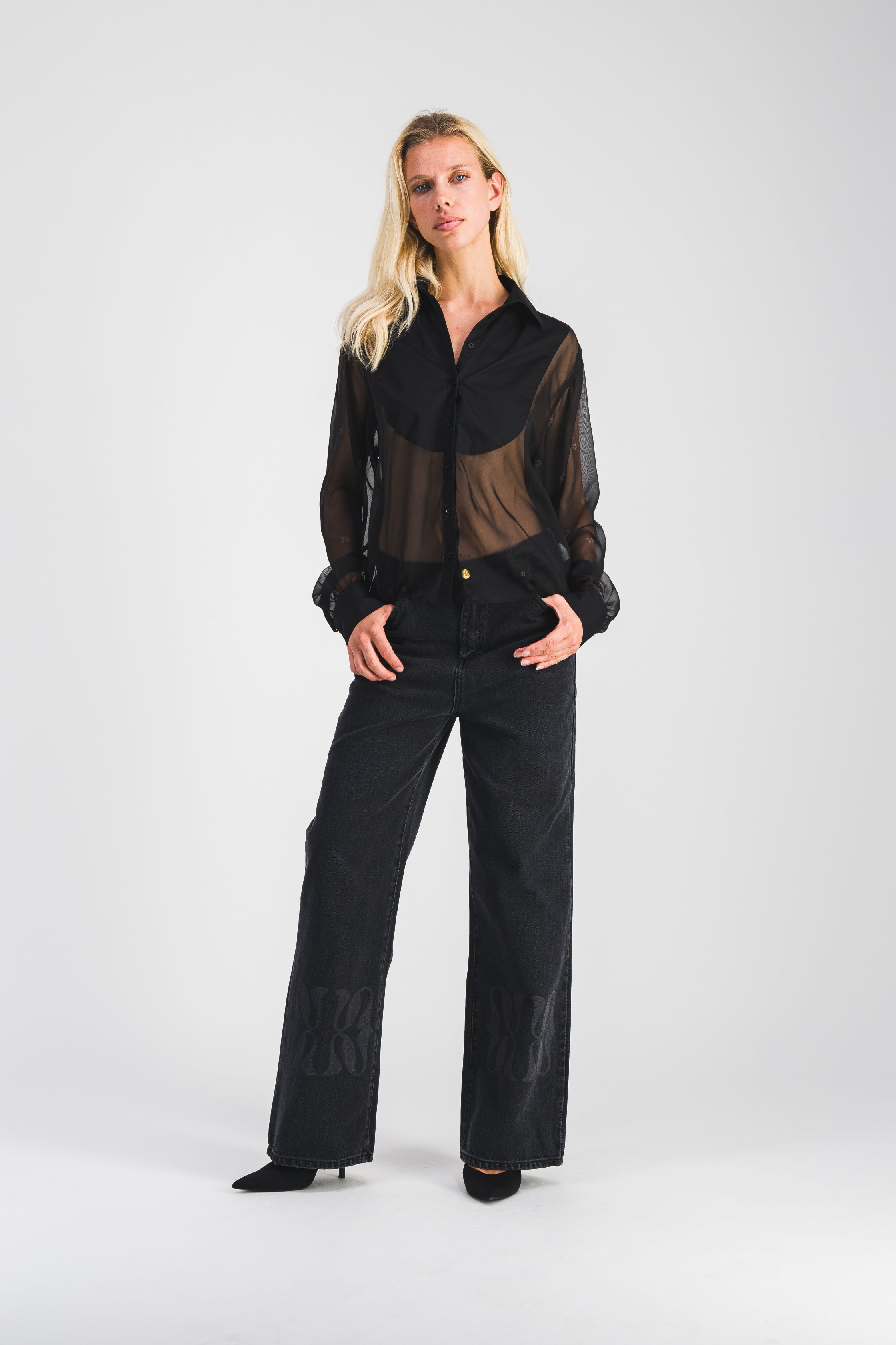 Chemise Transparente Noir Caviar