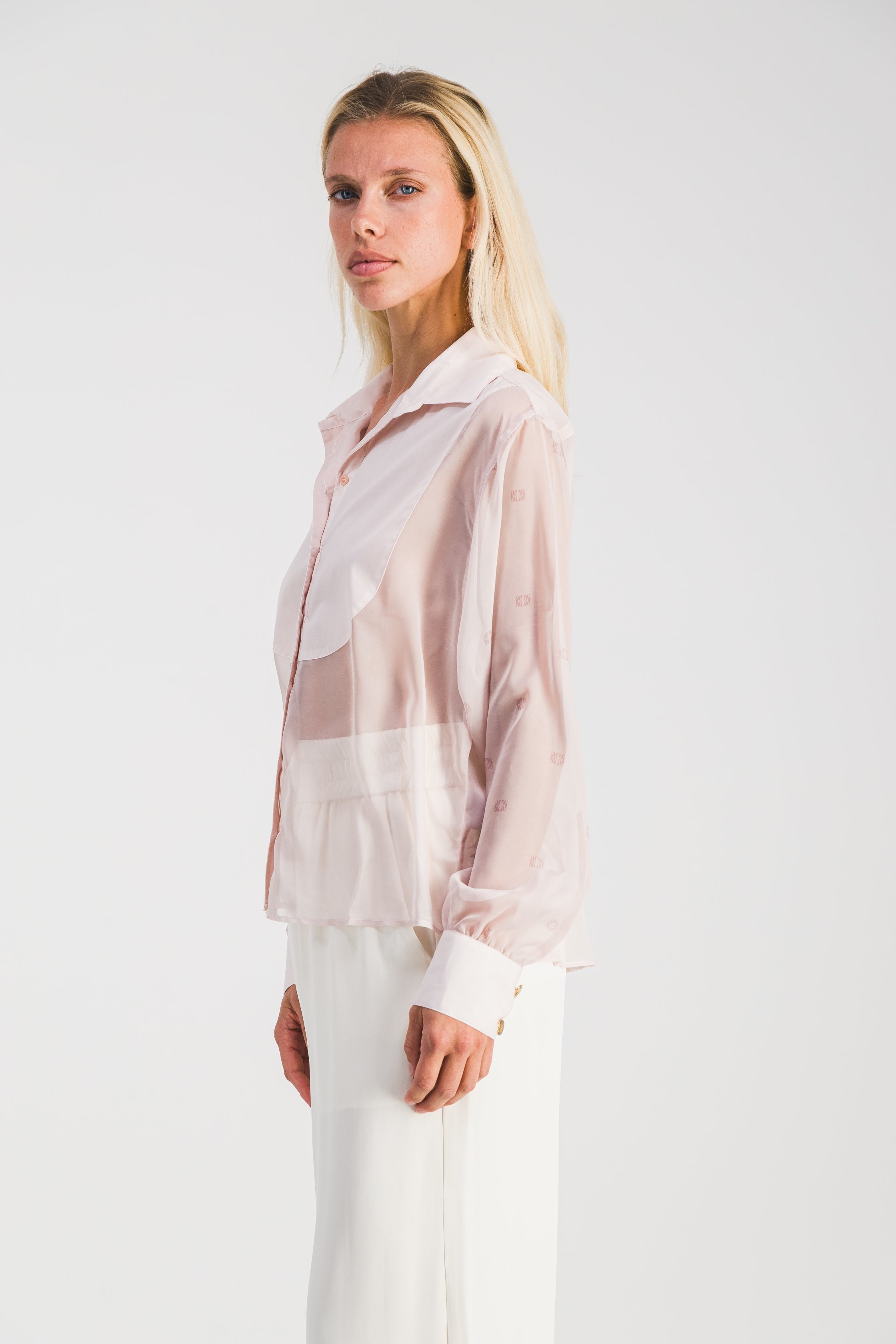 Chemise Transparente Rose Perle