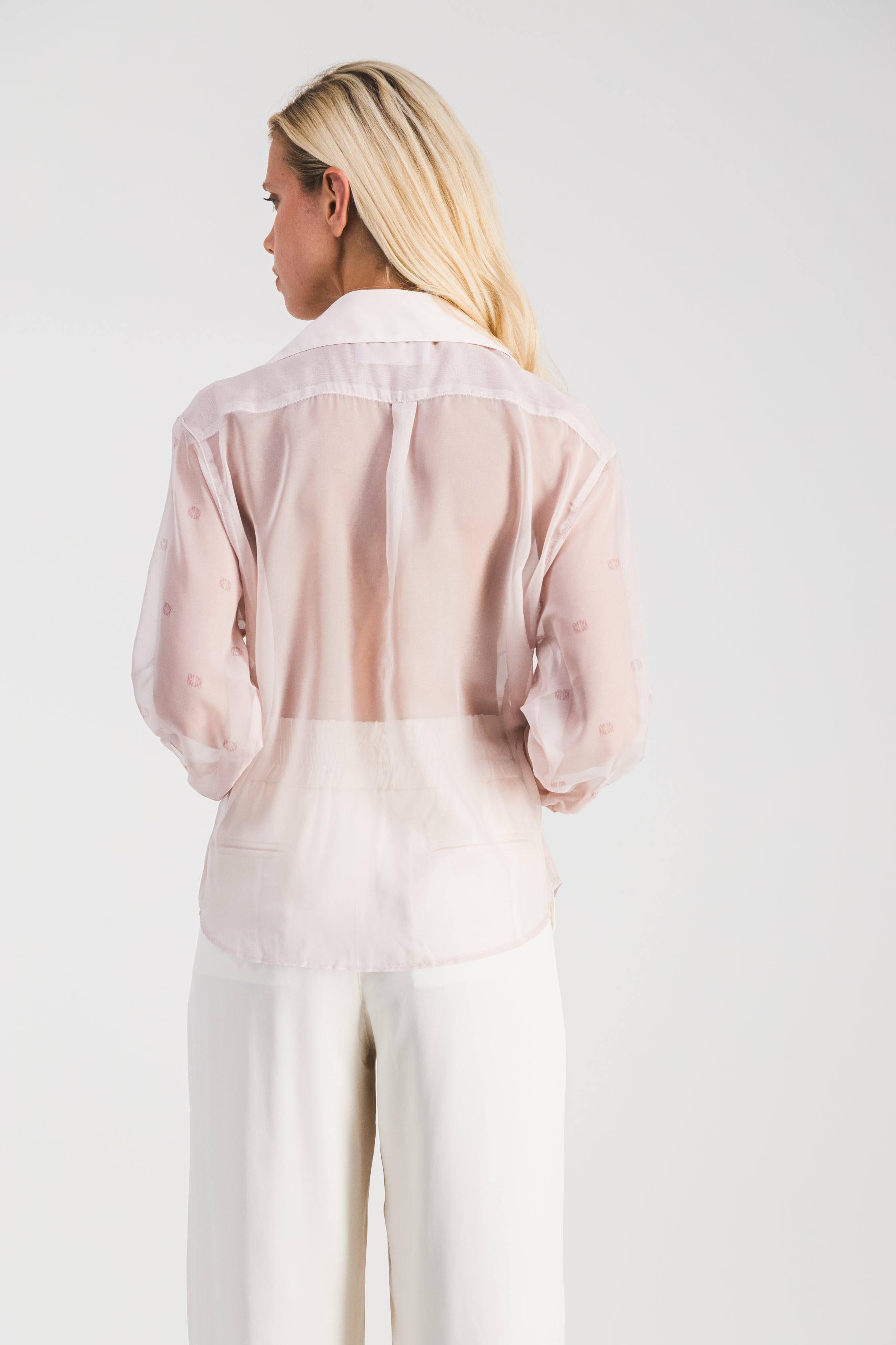 Chemise Transparente Rose Perle