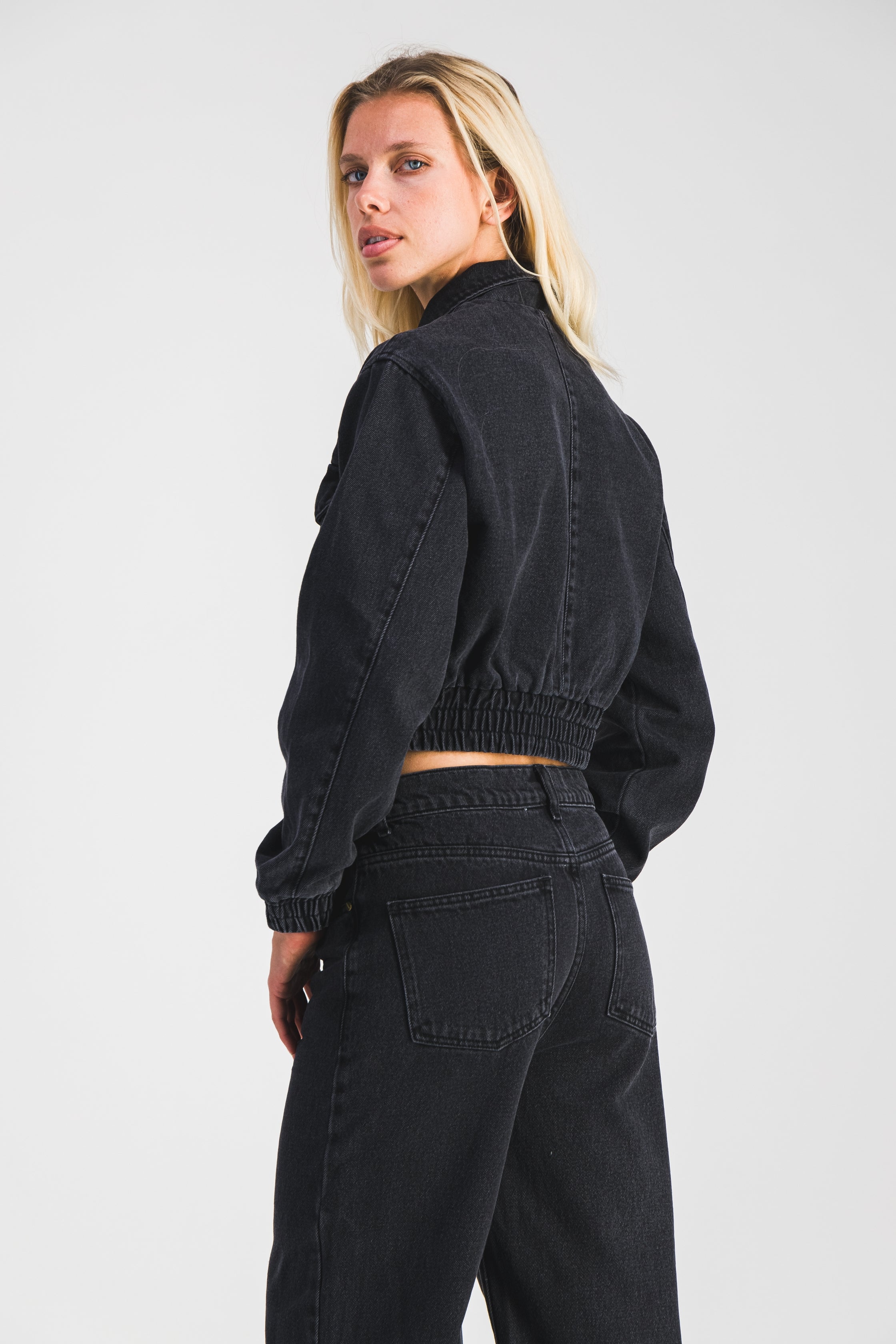 Bomber Denim Noir Obsidien