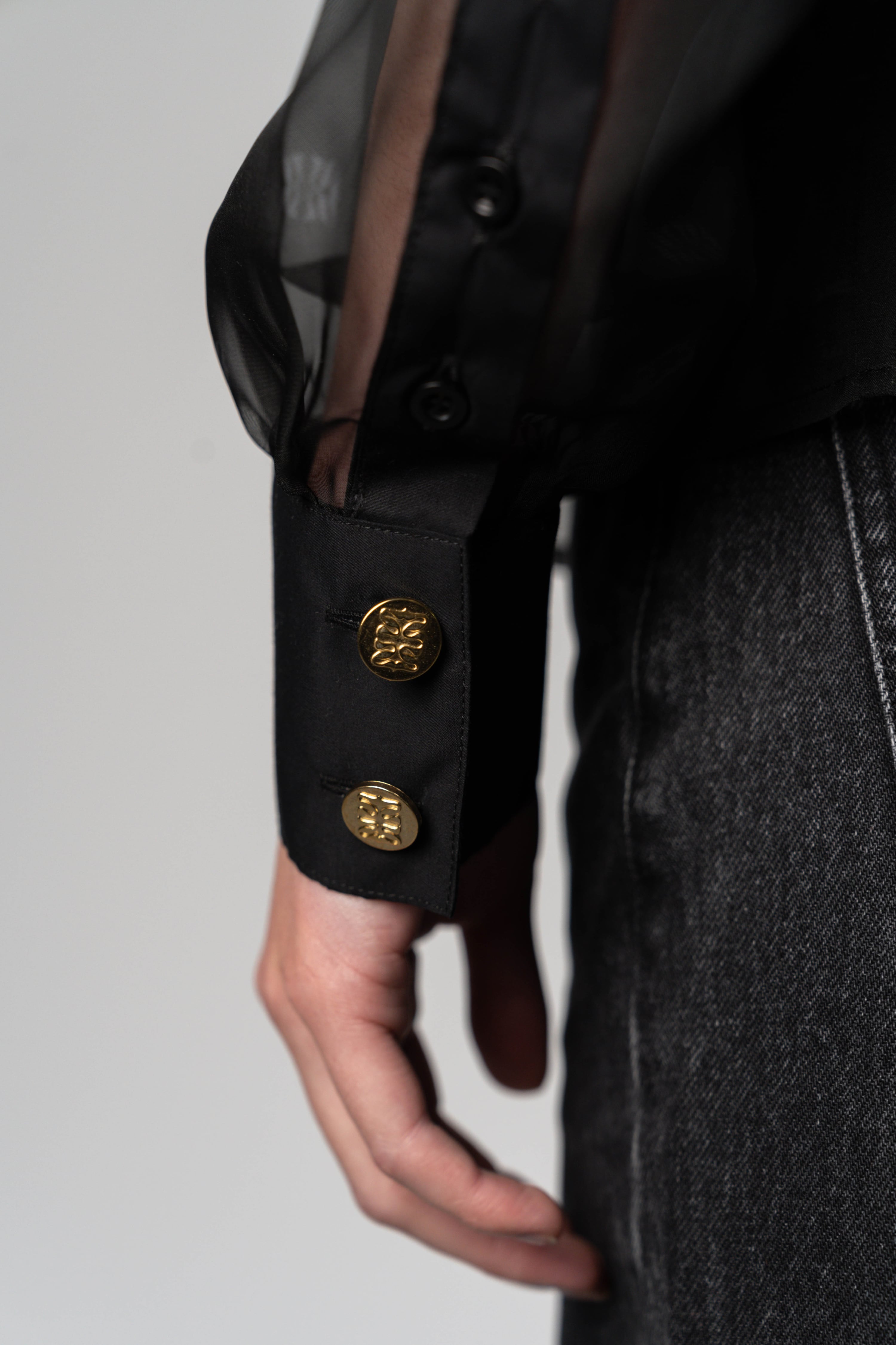 Chemise Transparente Noir Caviar