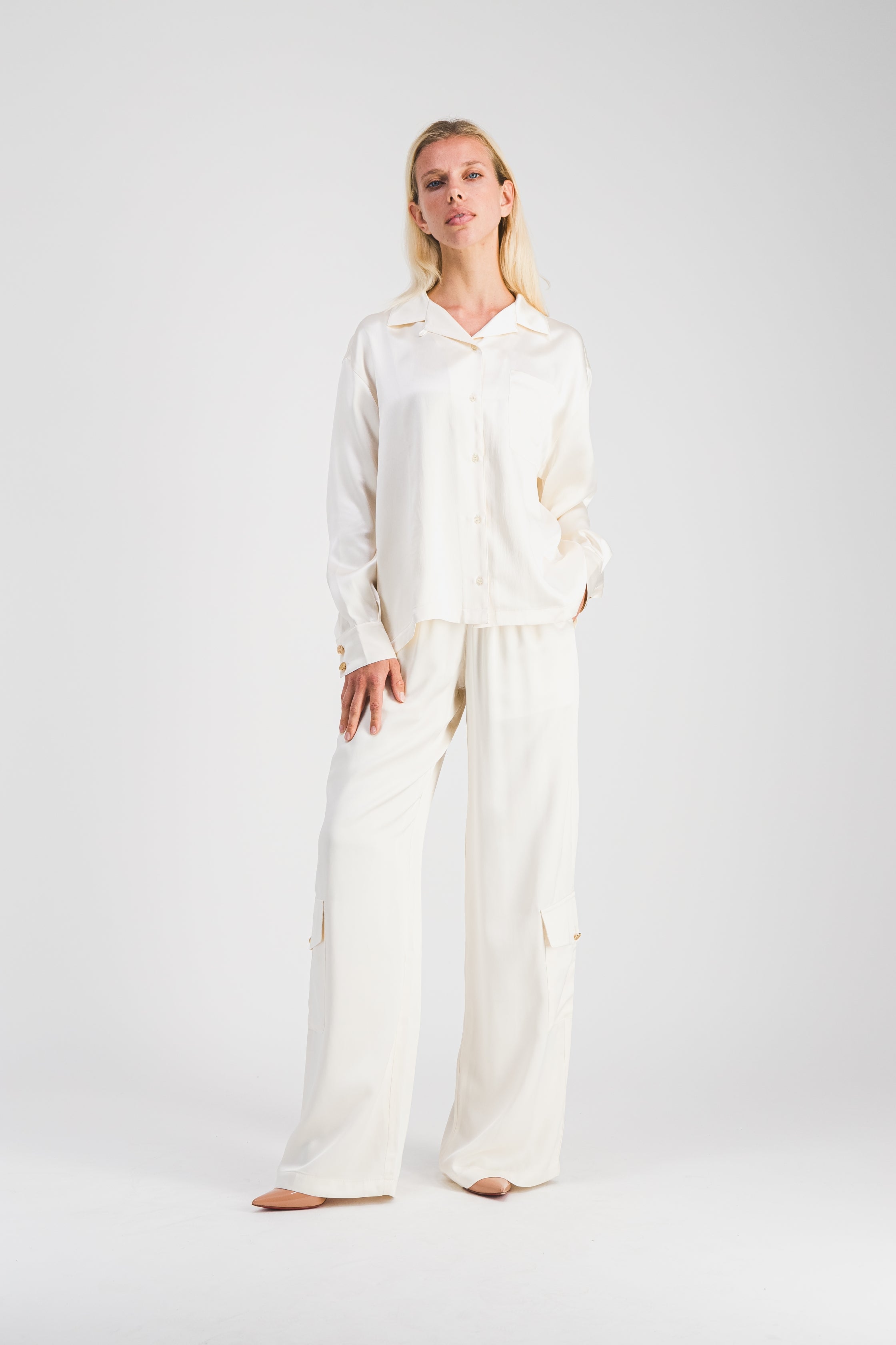 Chemise Pyjama Blanc Ivoire