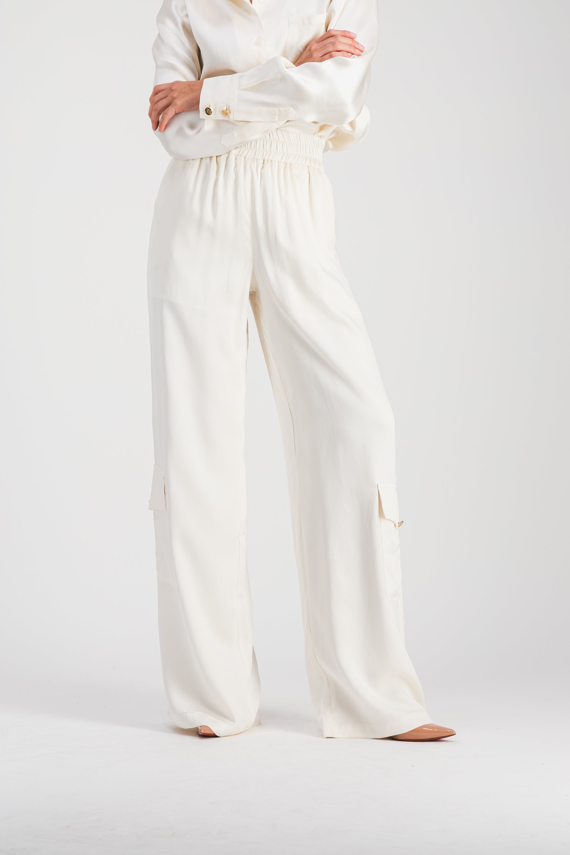 Pantalon Cargo Blanc Ivoire