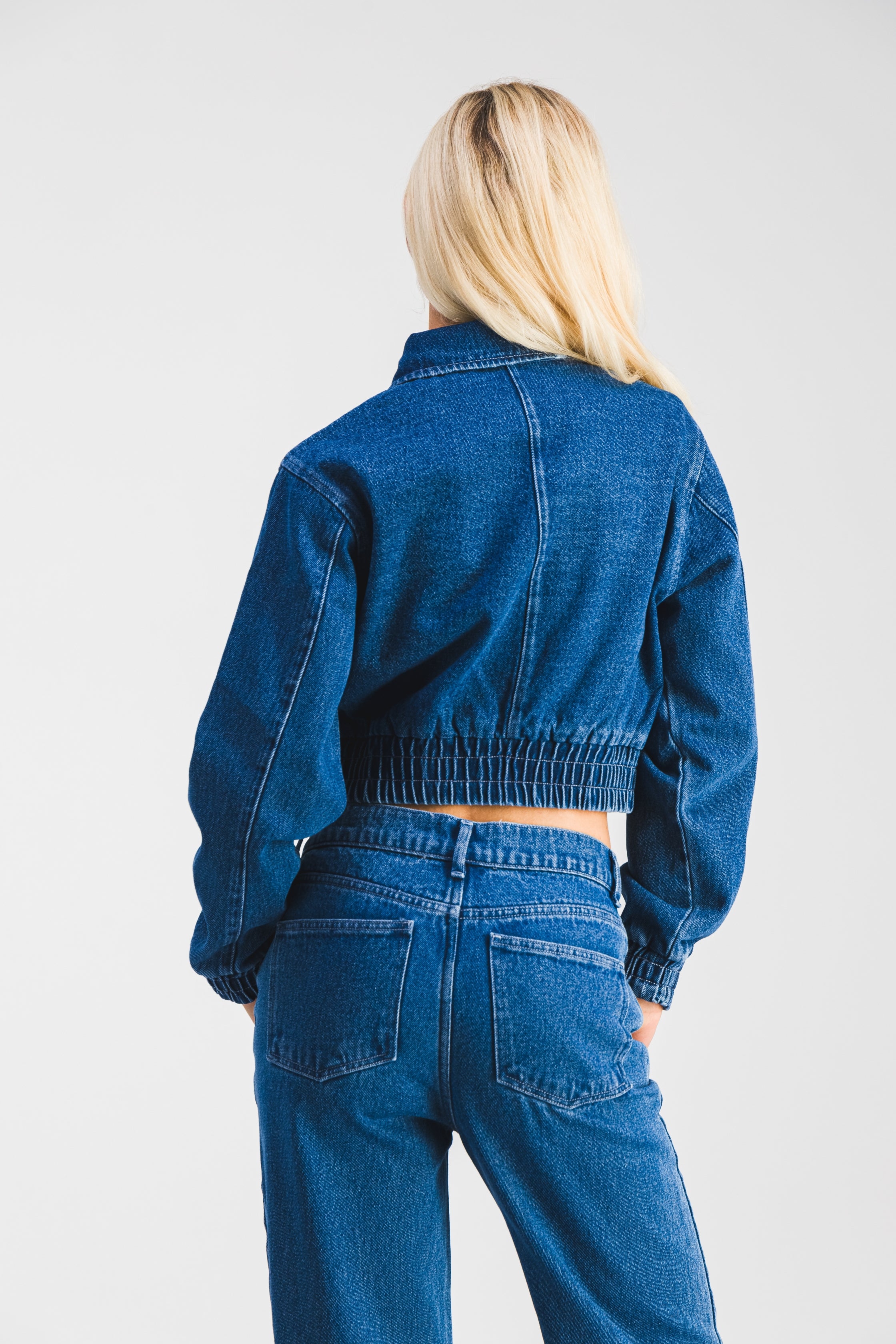 Bomber Denim Bleu Méditerranée