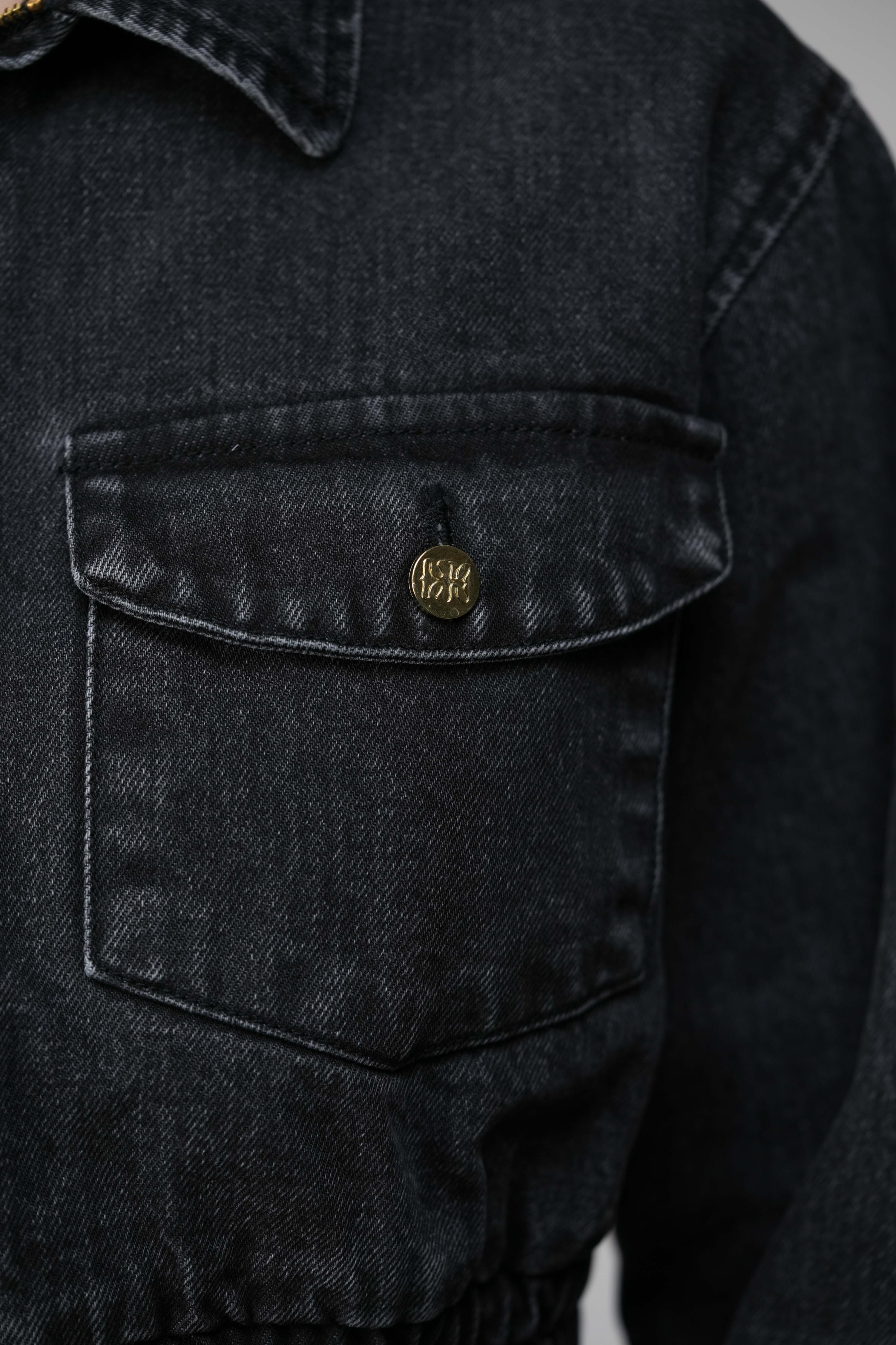 Bomber Denim Noir Obsidien